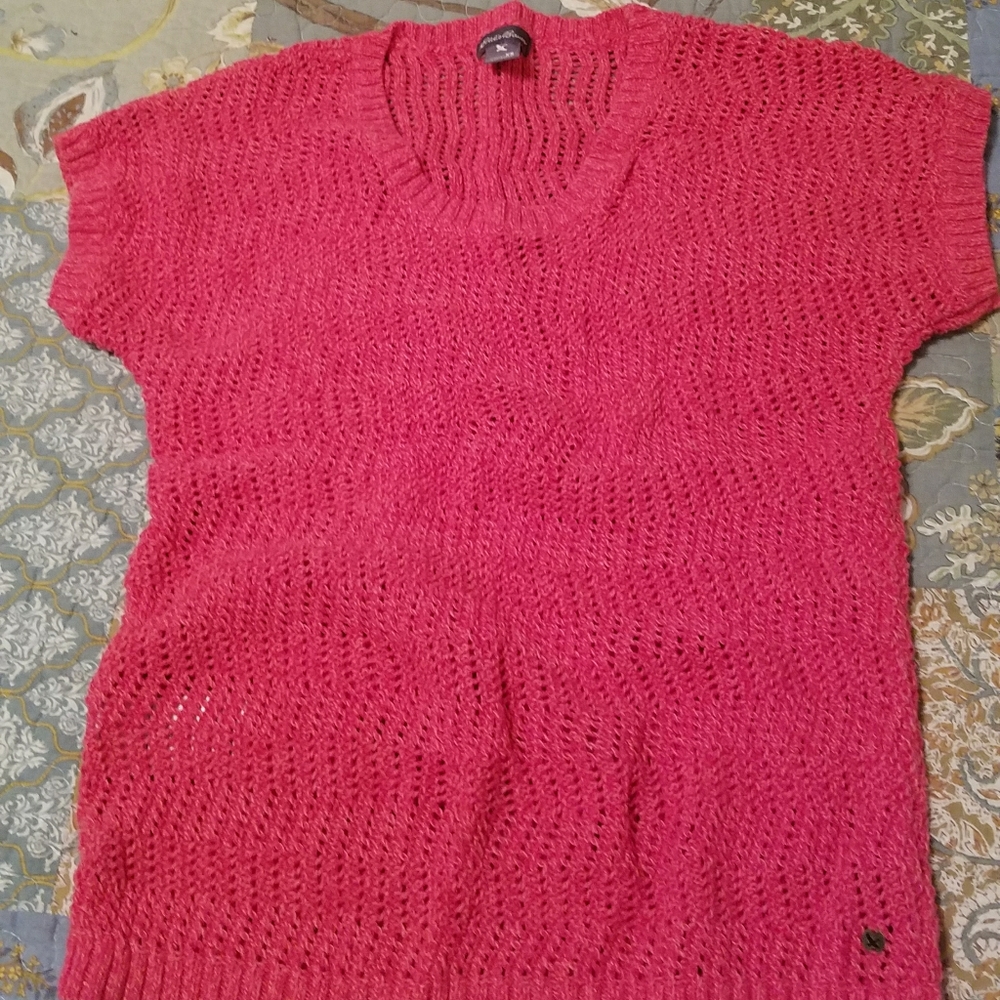Eddie Bauer Linen Blend Open Knit Sweater